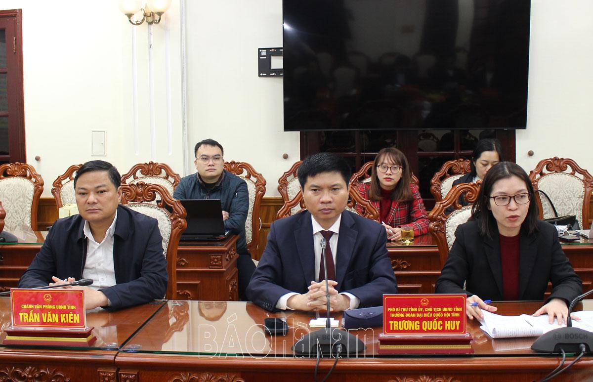 Đồng chí Chủ tịch UBND tỉnh Trương Quốc Huy làm việc với đoàn công tác của tổ chức hỗ trợ doanh nghiệp vừa và nhỏ thuộc thủ đô Tokyo, Nhật Bản