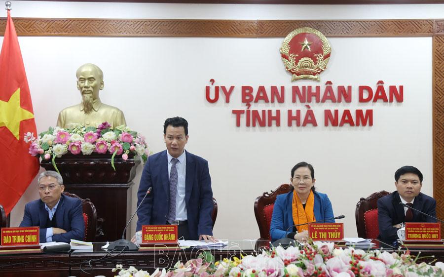 Bộ trưởng Tài nguyên và Môi trường Đặng Quốc Khánh làm việc tại Hà Nam