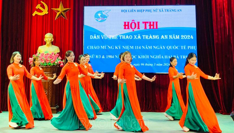 Hội LHPN xã Tràng An tổ chức hội thi dân vũ thể thao năm 2024