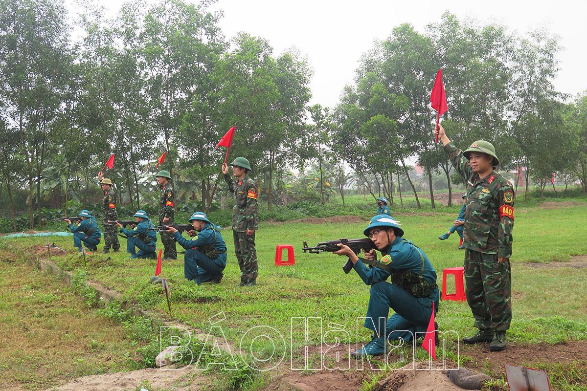 Ban CHQS thành phố Phủ Lý tổ chức hội thi bắn súng lực lượng dân quân tự vệ