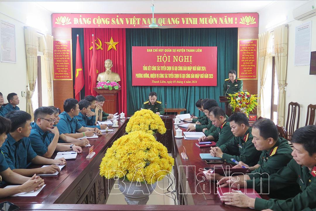 Ban CHQS huyện Thanh Liêm tổng kết công tác tuyển quân năm 2024