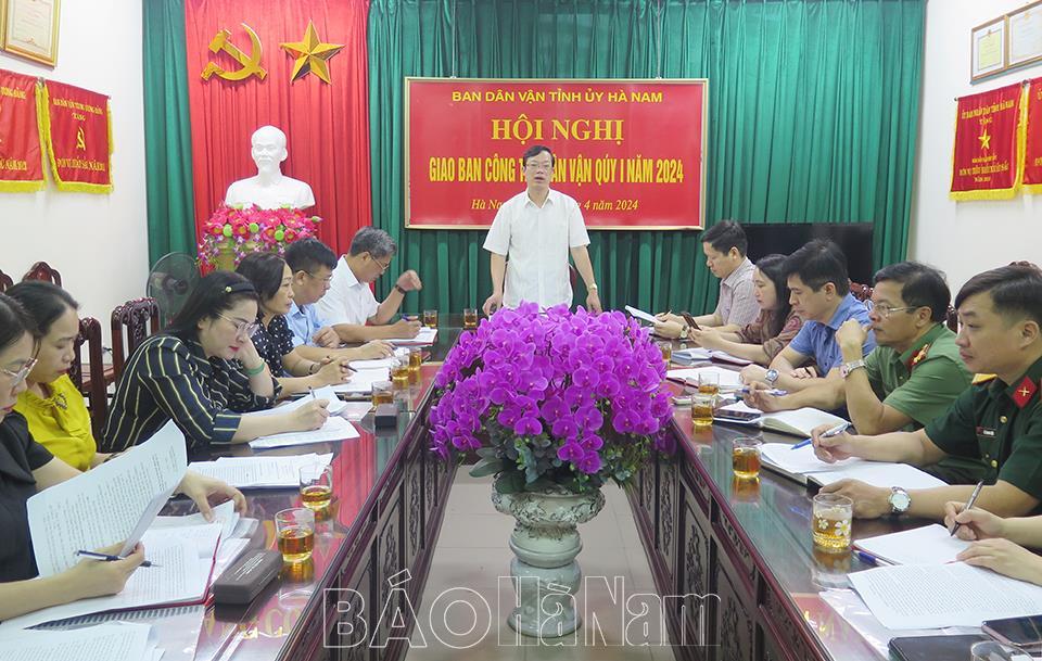 Giao ban công tác dân vận quý I năm 2024