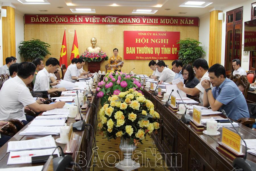 Ban Thường vụ Tỉnh ủy tiếp tục phiên họp cho ý kiến, cho chủ trương các nội dung theo thẩm quyền