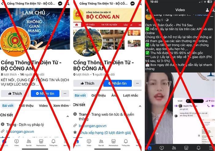 Cảnh báo thủ đoạn mạo danh Cổng Thông tin điện tử Bộ Công an