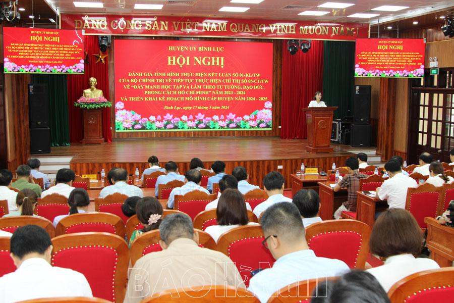 Huyện ủy Bình Lục đánh giá tình hình thực hiện Kết luận 01 của Bộ Chính trị