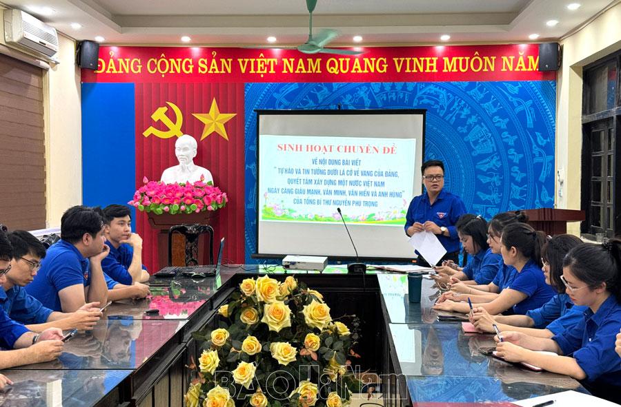 Chi đoàn Sở Tư pháp tổ chức sinh hoạt chuyên đề về nội dung bài viết của đồng chí Tổng Bí thư