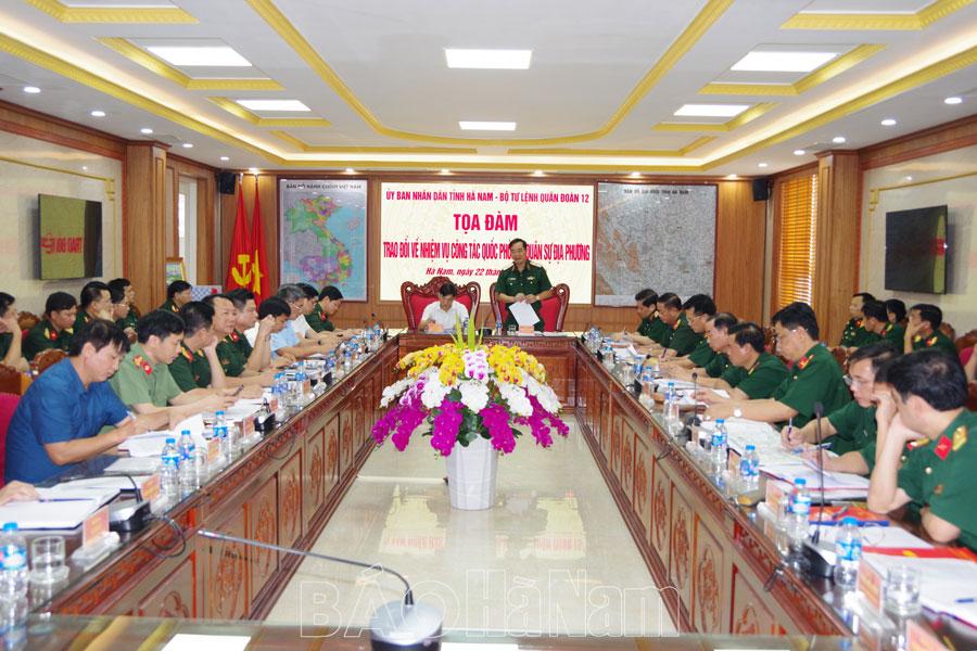 UBND tỉnh – Bộ Tư lệnh Quân đoàn 12 toạ đàm trao đổi về nhiệm vụ quốc phòng, quân sự địa phương
