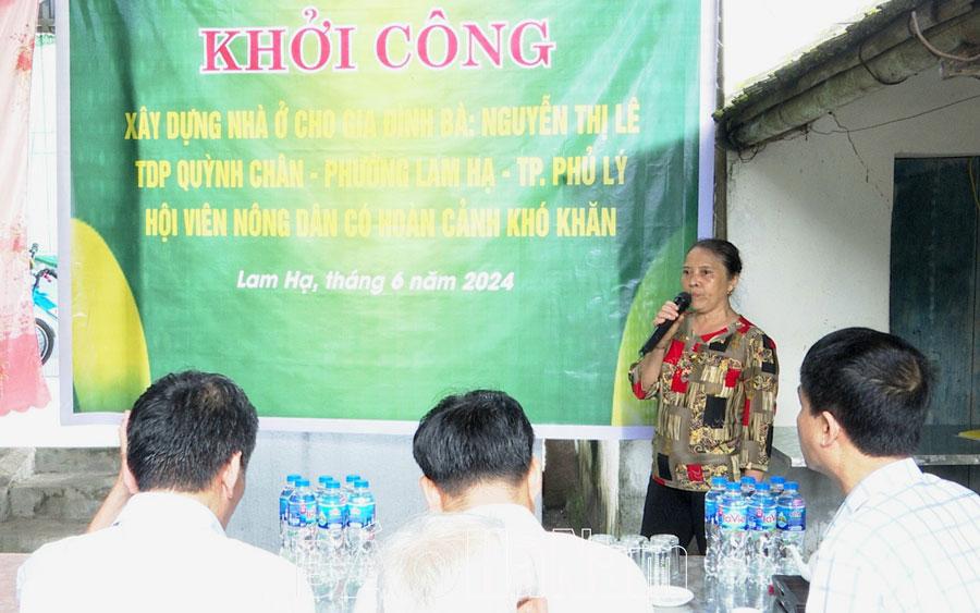 Hội Nông dân Phủ Lý khởi công xây nhà ở cho gia đình hội viên hoàn cảnh khó khăn