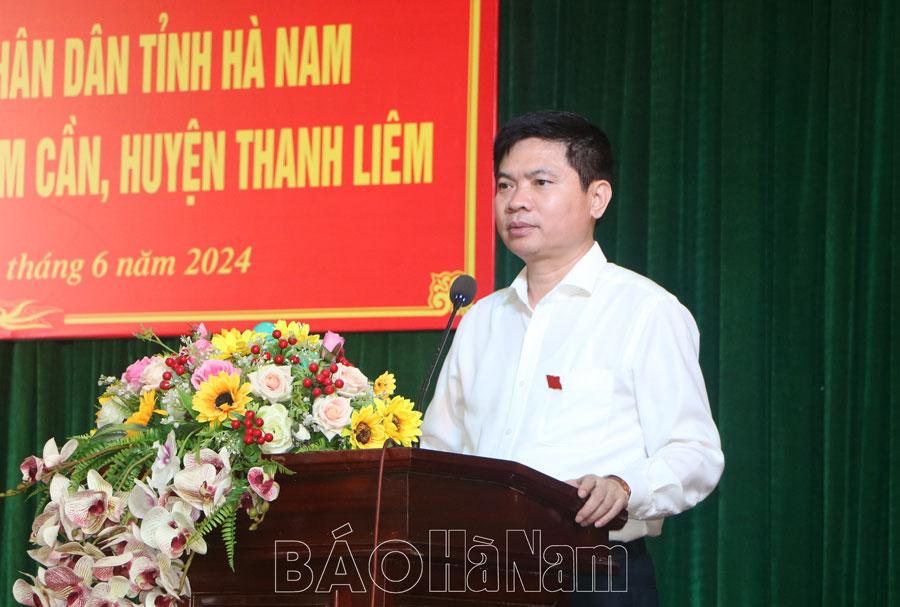 Đồng chí Chủ tịch UBND tỉnh Trương Quốc Huy tiếp xúc cử tri xã Liêm Cần