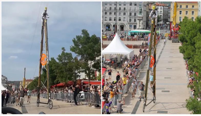 Chiếc xe đạp cao nhất thế giới đạt kỷ lục 7,75m