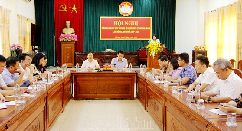 Thống nhất kế hoạch tuyên truyền tổ chức Đại hội đại biểu MTTQ Việt Nam tỉnh Hà Nam lần thứ XVII