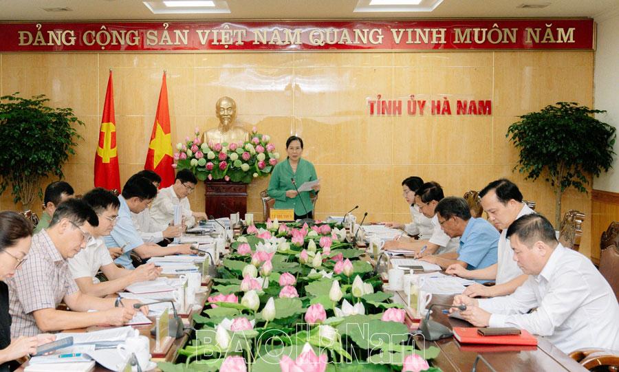 Thường trực Tỉnh ủy cho ý kiến, cho chủ trương các nội dung thuộc thẩm quyền