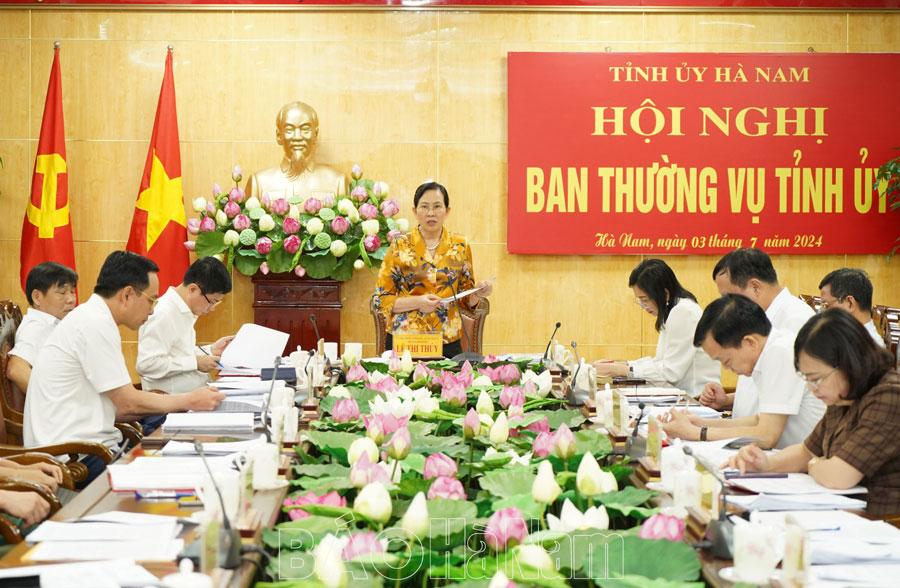 Ban Thường vụ Tỉnh ủy tiếp tục cho ý kiến đối với các nội dung theo thẩm quyền