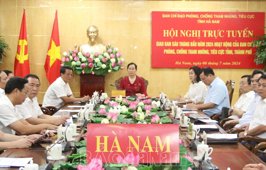 Triển khai hoạt động Ban chỉ đạo phòng, chống tham nhũng, tiêu cực tỉnh, thành phố 6 tháng cuối năm 2024