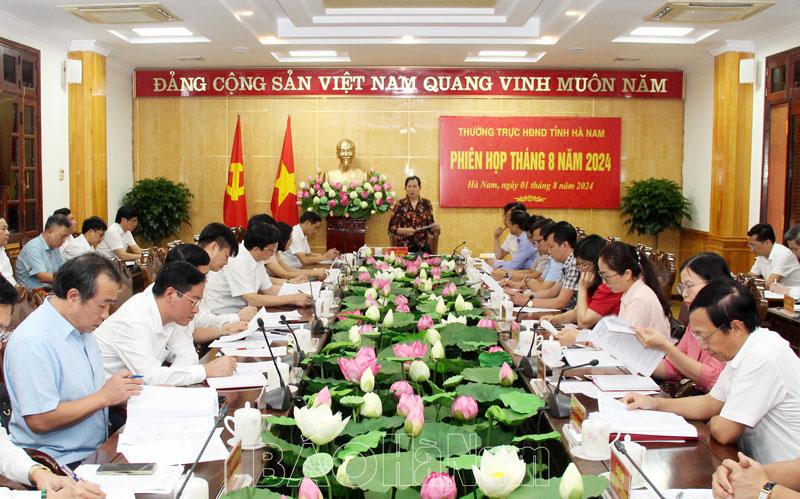 Thường trực HĐND tỉnh họp phiên thường kỳ tháng 8