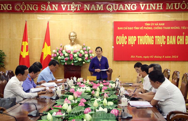 Thường trực Ban Chỉ đạo tỉnh về phòng chống tham nhũng, tiêu cực triển khai nhiệm vụ trọng tâm trong thời gian tới