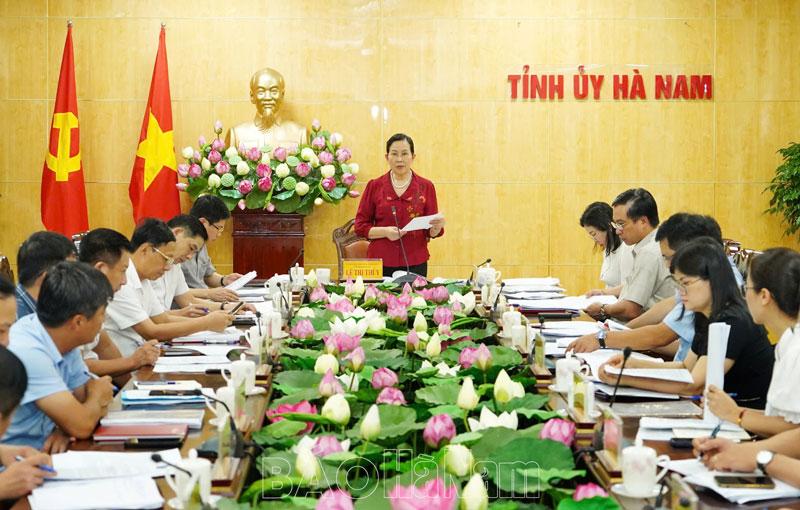 Thường trực Tỉnh ủy cho ý kiến, cho chủ trương các nội dung thuộc thẩm quyền