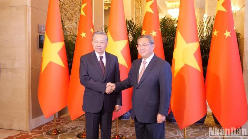 Tổng Bí thư, Chủ tịch nước Tô Lâm hội kiến Thủ tướng Quốc vụ viện Trung Quốc Lý Cường