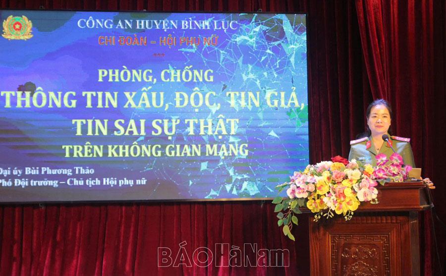Công an Bình Lục tuyên truyền phòng ngừa thông tin xấu, độc hại trên không gian mạng