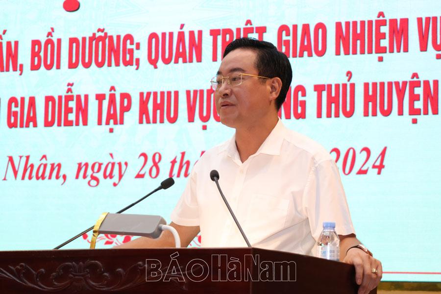 Lý Nhân tập huấn, giao nhiệm vụ các thành phần tham gia diễn tập KVPT huyện