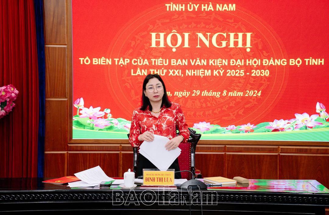 Tổ biên tập Tiểu ban Văn kiện Đại hội Đảng bộ tỉnh lần thứ XXI, nhiệm kỳ 2025 – 2030  thảo luận đề cương chi tiết