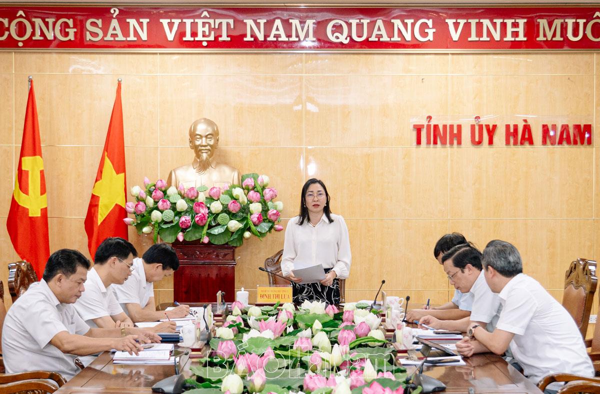 Giao ban Thường trực Tỉnh ủy với lãnh đạo các cơ quan tham mưu, giúp việc Tỉnh ủy quý III