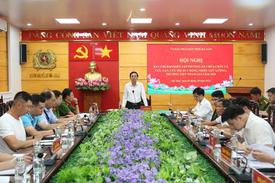 Hội nghị Ban Chỉ đạo diễn tập phương án chữa cháy và CNCH huy động nhiều lực lượng, phương tiện tham gia