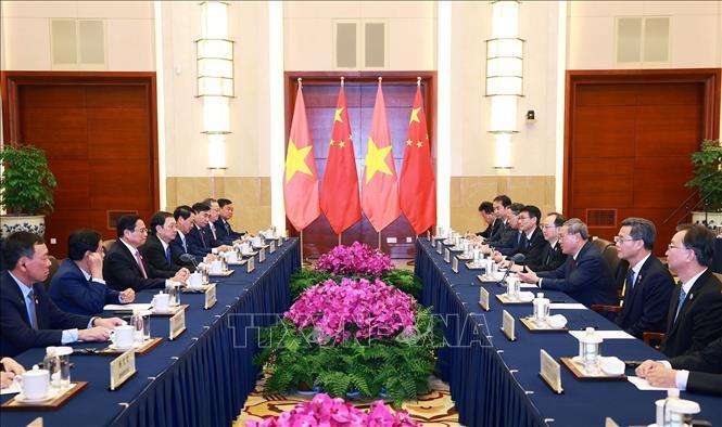 Thủ tướng Phạm Minh Chính hội đàm với Thủ tướng Quốc vụ viện Trung Quốc Lý Cường