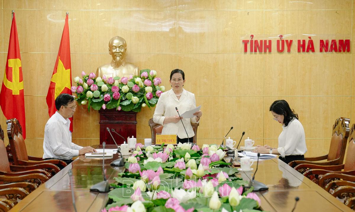 Thường trực Tỉnh ủy cho ý kiến, chủ trương các nội dung theo thẩm quyền