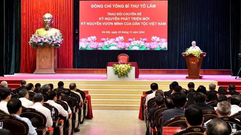 Tổng Bí thư Tô Lâm trao đổi chuyên đề đặc biệt quan trọng, định hướng phát triển đất nước