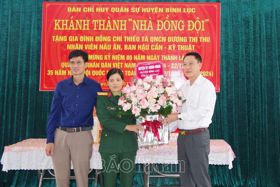Ban CHQS huyện Bình Lục khánh thành bàn giao “Nhà đồng đội”
