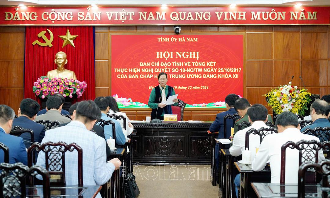 Hội nghị Ban Chỉ đạo tỉnh về tổng kết thực hiện Nghị quyết số 18-NQ/TW của Ban Chấp hành Trung ương khóa XII