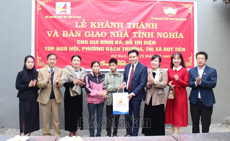 Hội Doanh nhân trẻ Hà Nam khánh thành và bàn giao nhà tình nghĩa