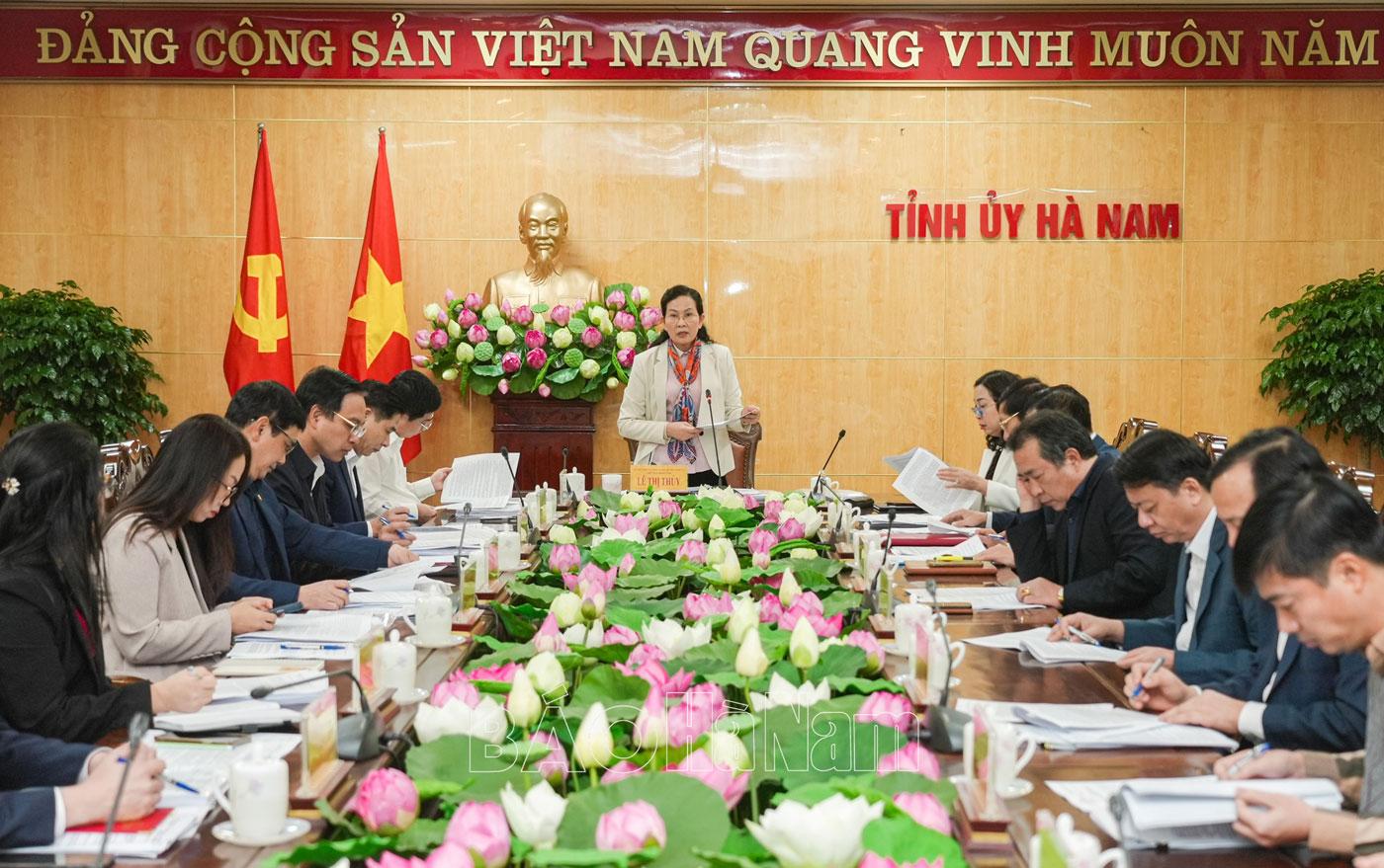 Thường trực Tỉnh ủy cho ý kiến, chủ trương các nội dung dự kiến trình Kỳ họp chuyên đề HĐND tỉnh