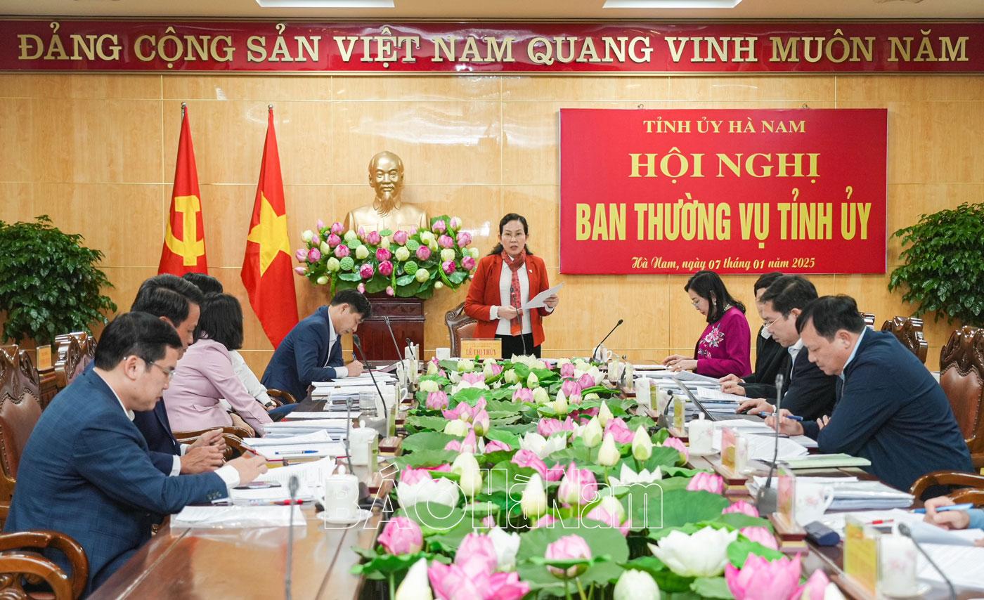 Ban Thường vụ Tỉnh ủy cho ý kiến, chủ trương các nội dung theo thẩm quyền