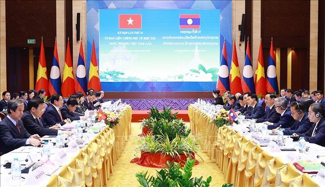 Thủ tướng Phạm Minh Chính và Thủ tướng Lào đồng chủ trì Kỳ họp lần 47 Ủy ban liên Chính phủ Việt Nam - Lào