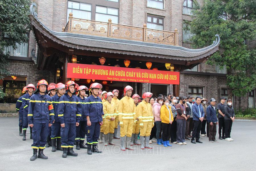Thực tập phương án chữa cháy tại Khu du lịch Tam Chúc
