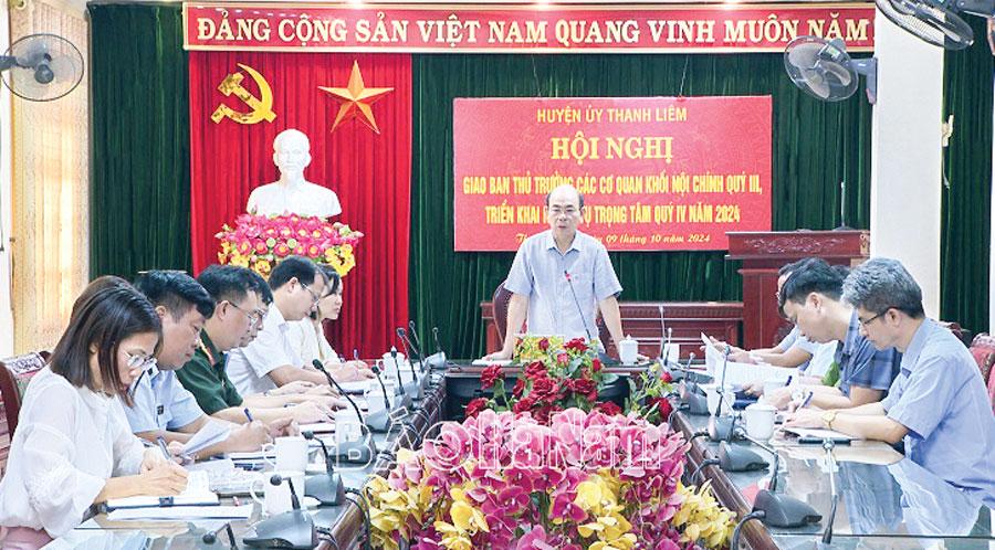 Đảng bộ Thanh Liêm tăng cường lãnh đạo, chỉ đạo công tác phòng, chống tham nhũng, tiêu cực