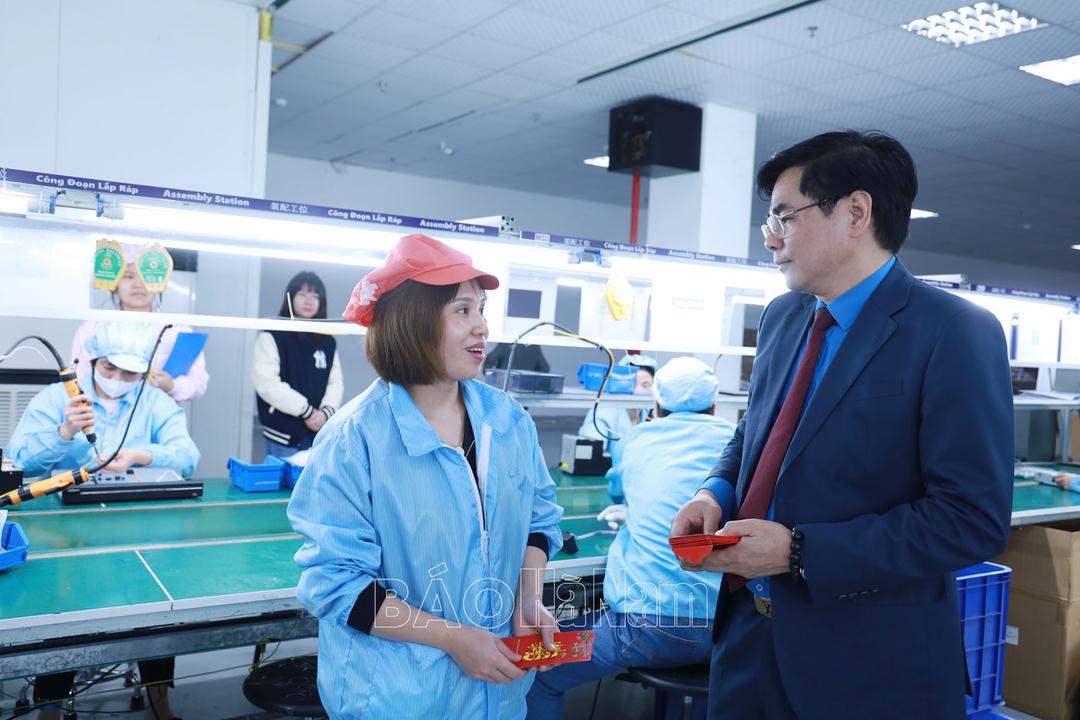 Liên đoàn Lao động tỉnh, Công đoàn các Khu công nghiệp tỉnh chúc Tết doanh nghiệp