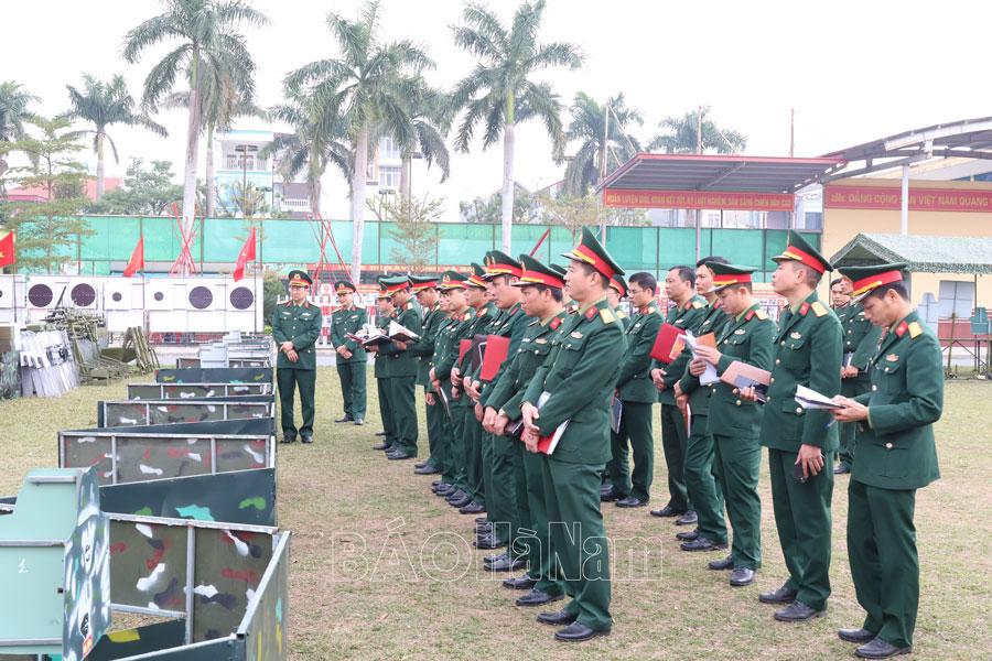 Bộ CHQS tỉnh chấm thi mô hình học cụ huấn luyện năm 2025