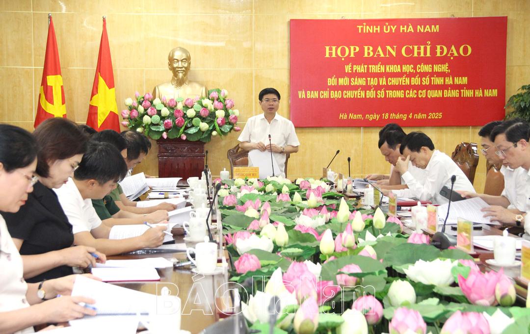 Họp Ban Chỉ đạo về phát triển khoa học, công nghệ, đổi mới sáng tạo và chuyển đổi số tỉnh