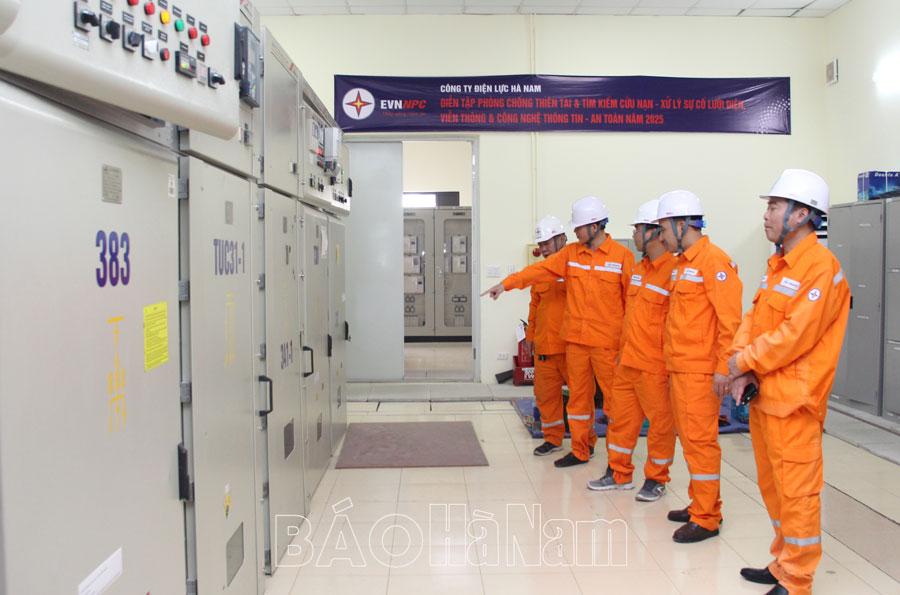 Điện lực Hà Nam diễn tập phòng, chống thiên tai và tìm kiếm cứu nạn