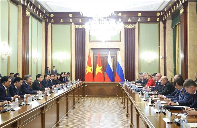 Tổng Bí thư Tô Lâm hội kiến Thủ tướng Liên bang Nga Mikhail Mishustin