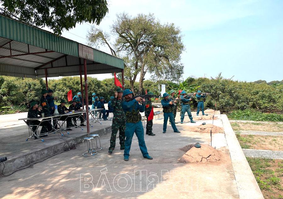 Ban CHQS thị xã Kim Bảng kiểm tra bắn đạn thật đối với lực lượng dân quân tự vệ