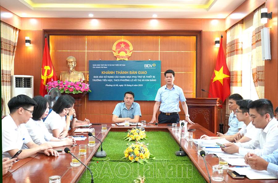 Chi nhánh BIDV Hà Nam trao tài trợ gần 4,6 tỷ đồng xây dựng cơ sở vật chất cho hai trường học ở Lê Hồ