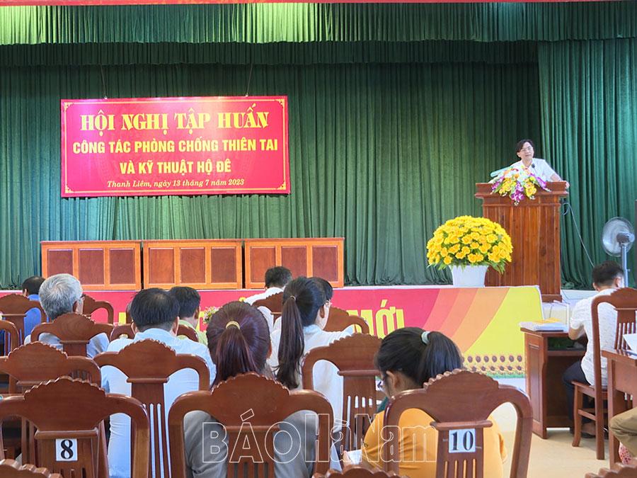Thanh Liêm tập huấn kỹ thuật công tác phòng chống thiên tai và kỹ thuật hộ đê năm 2023