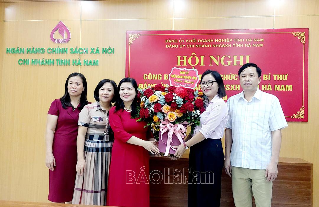 Công bố Quyết định chức danh Bí thư Đảng bộ Ngân hàng Chính sách xã hội tỉnh Hà Nam