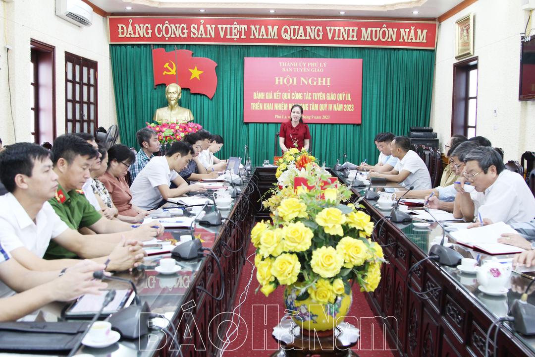 Ban Tuyên giáo Thành ủy Phủ Lý triển khai nhiệm vụ trọng tâm quý IV năm 2023