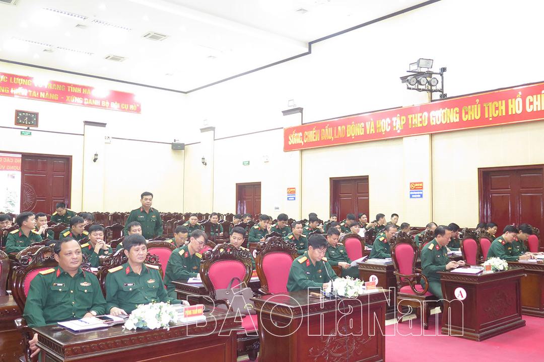 Bộ CHQS tỉnh rút kinh nghiệm diễn tập KVPT tỉnh năm 2023