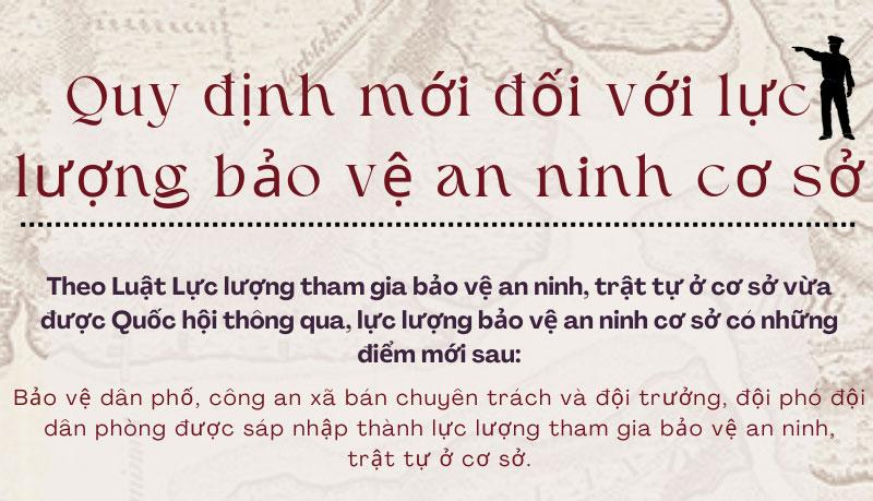 Quy định mới đối với lực lượng bảo vệ an ninh cơ sở